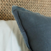 Brisbane Raw Edge Linen Bedding Collection, Steel Blue