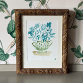 Framed Jackie O'Bosky Floral Vase Original Watercolor