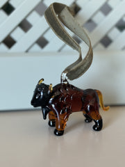 Bison, Blown Glass Ornament