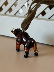 Bison, Blown Glass Ornament