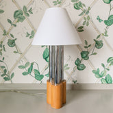 Chrome/Wood Midcentury Lamp