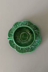 Cabbage Majolica Teacup and Saucer