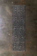 Antique Persian (3x9) Charcoal & Slate Floral Hand-Knotted Wool Runner