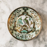 Green Peacock and Floral Motif Plate