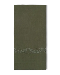 Embroidered Hand Towels, Pewter