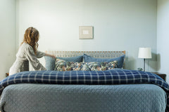 Eli Windowpane Navy Bedding Collection