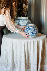 Blue and White Twisted Flower Jar