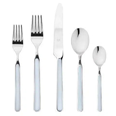 Fantasia Light Blue 5-Piece Flatware + Serving Pieces (Mepra)
