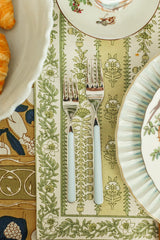 Fantasia Light Blue 5-Piece Flatware + Serving Pieces (Mepra)