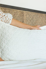 Dale Quilted Linen Bedding Collection, White