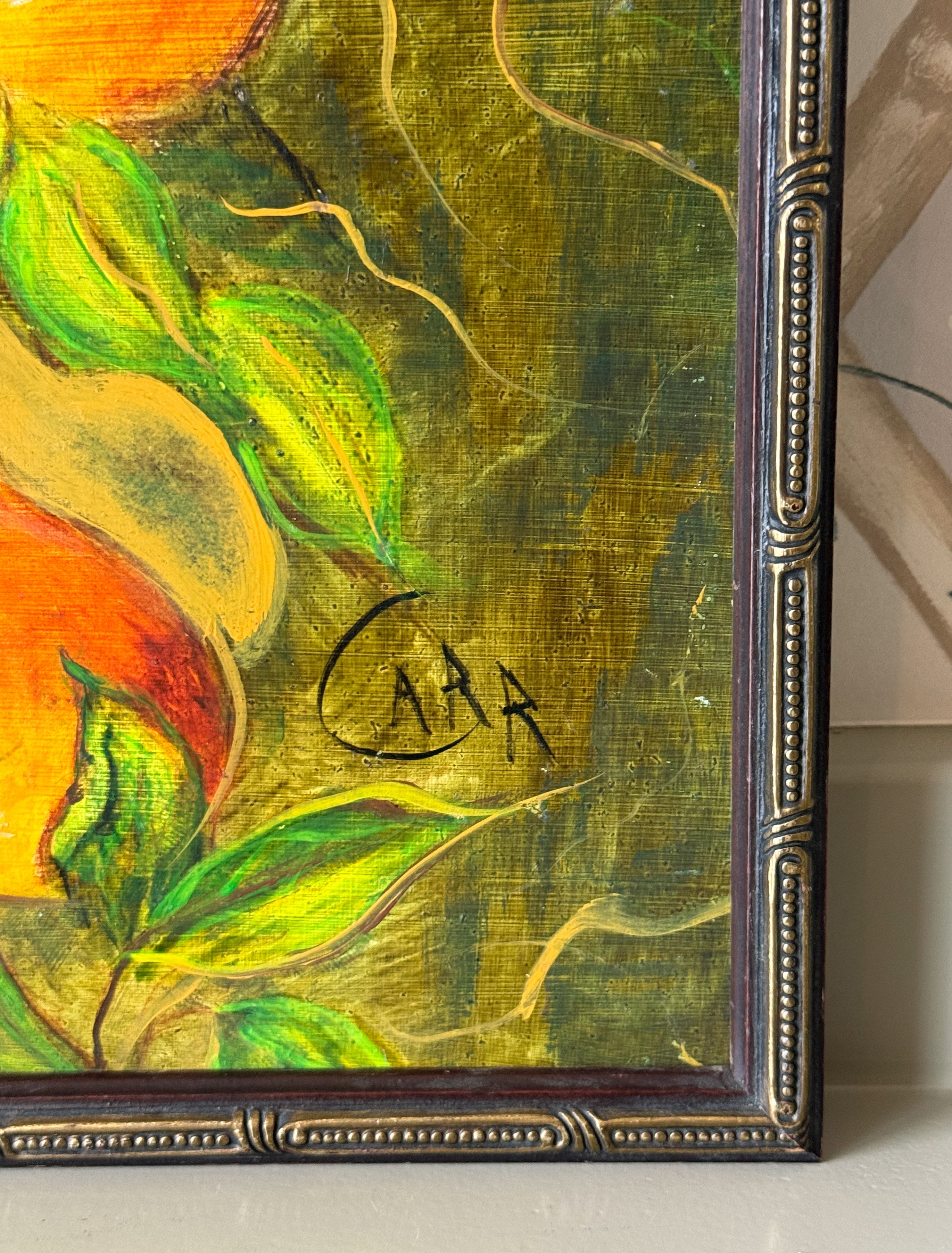 Framed Pear Original Painting