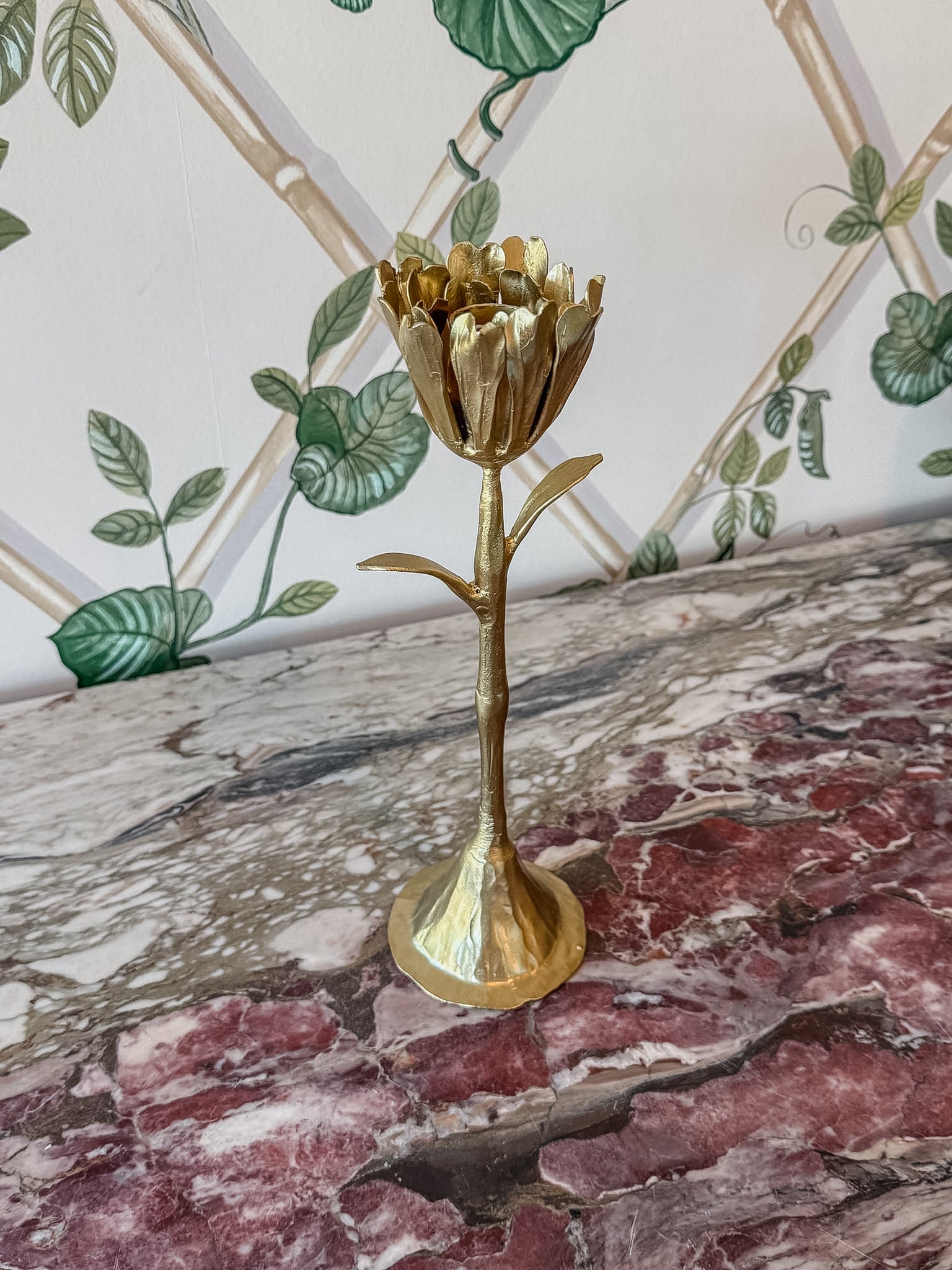 Gold Petal Candleholder