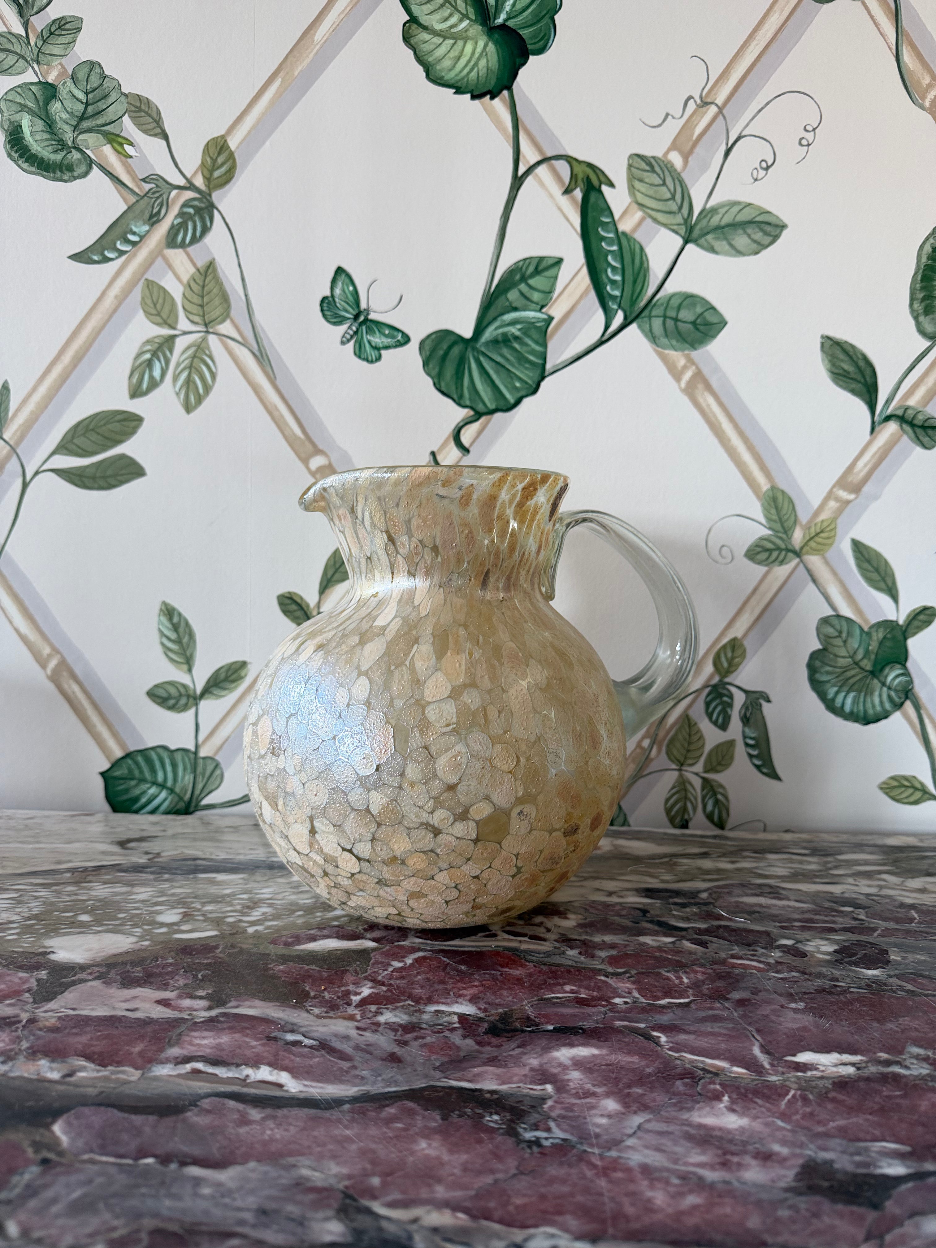 Italian Mottled Glass Pitcher