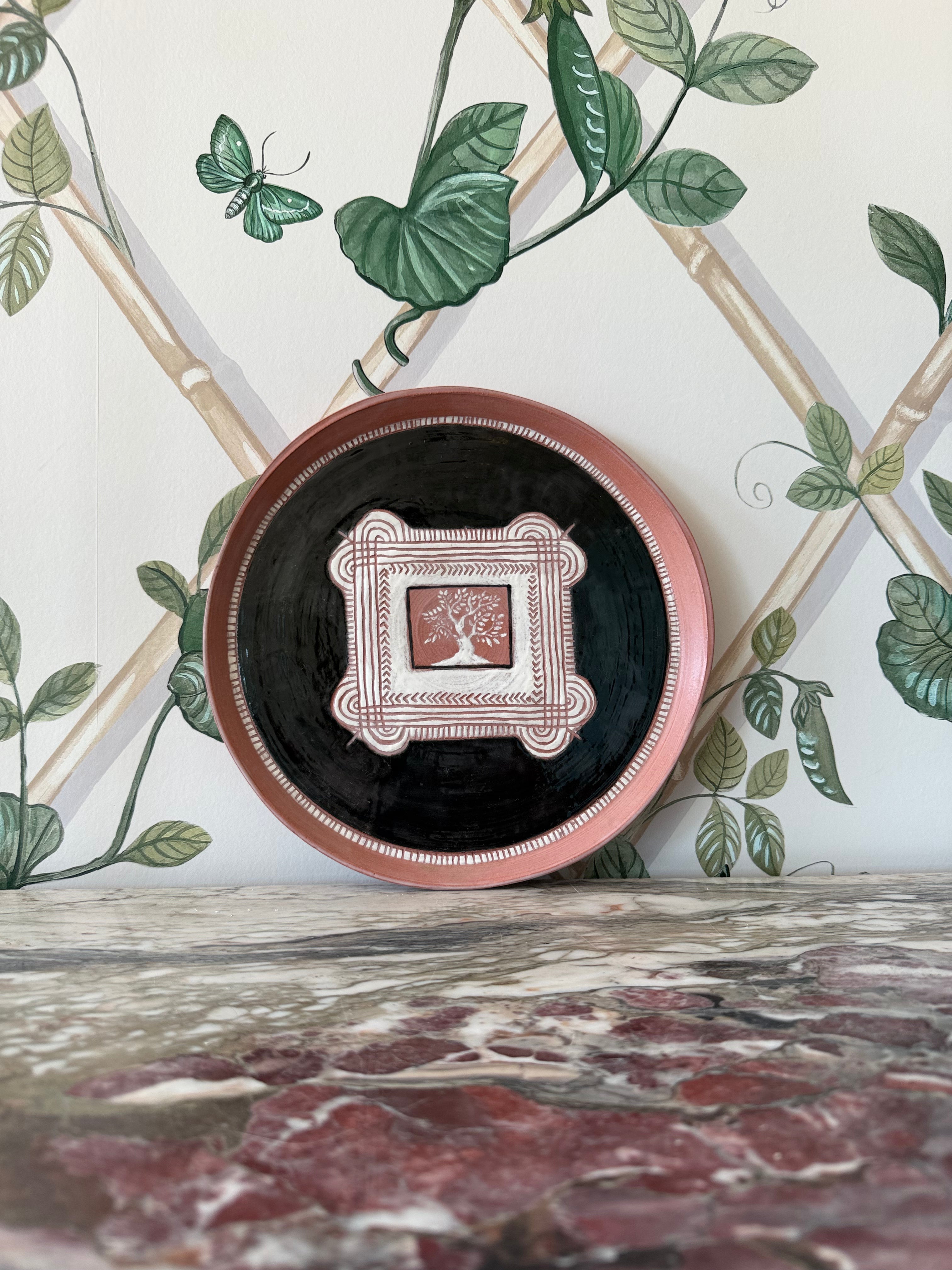 Folk Tree Terracotta Plate