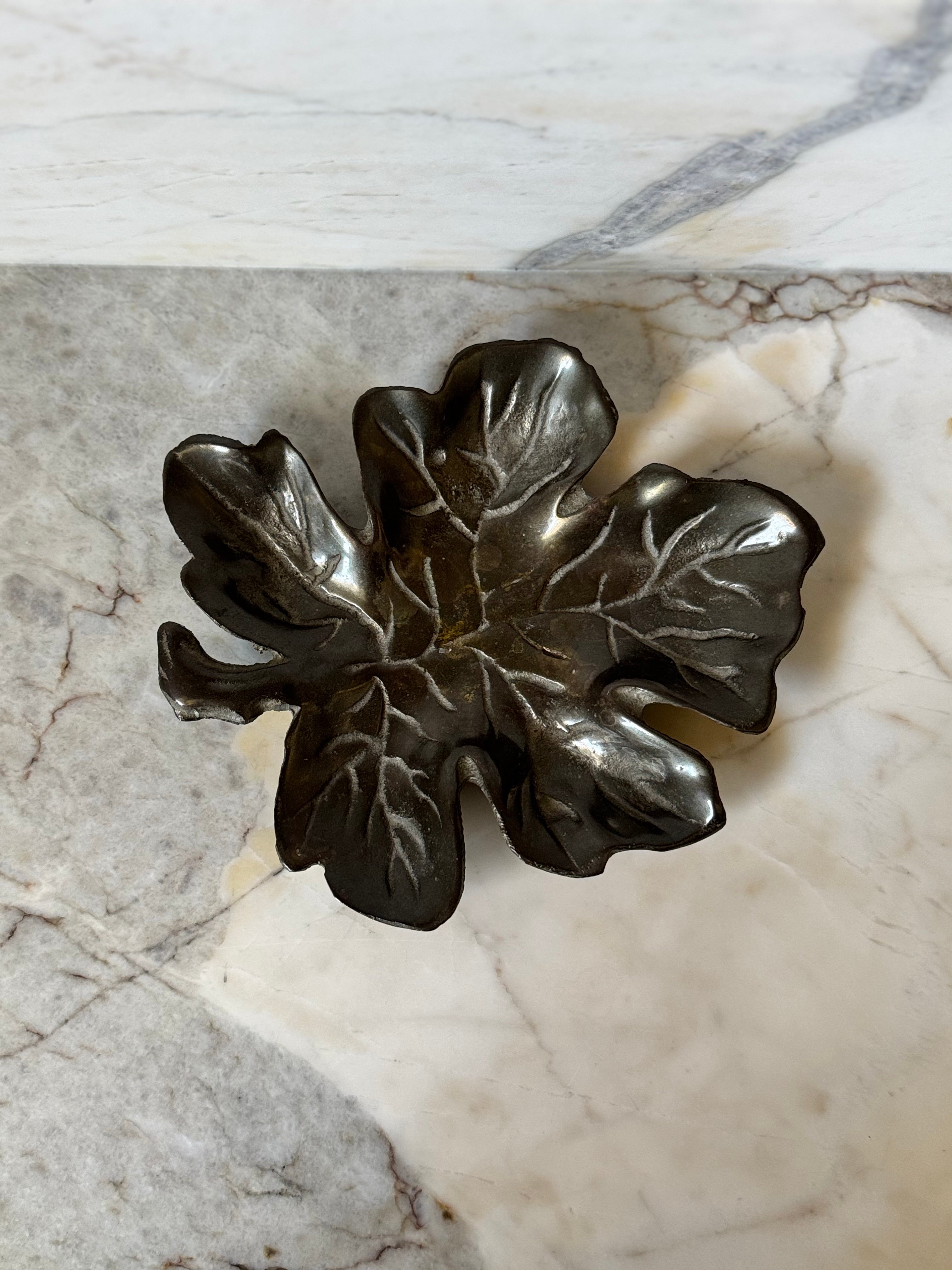 Heavy Brass Leaf Dish
