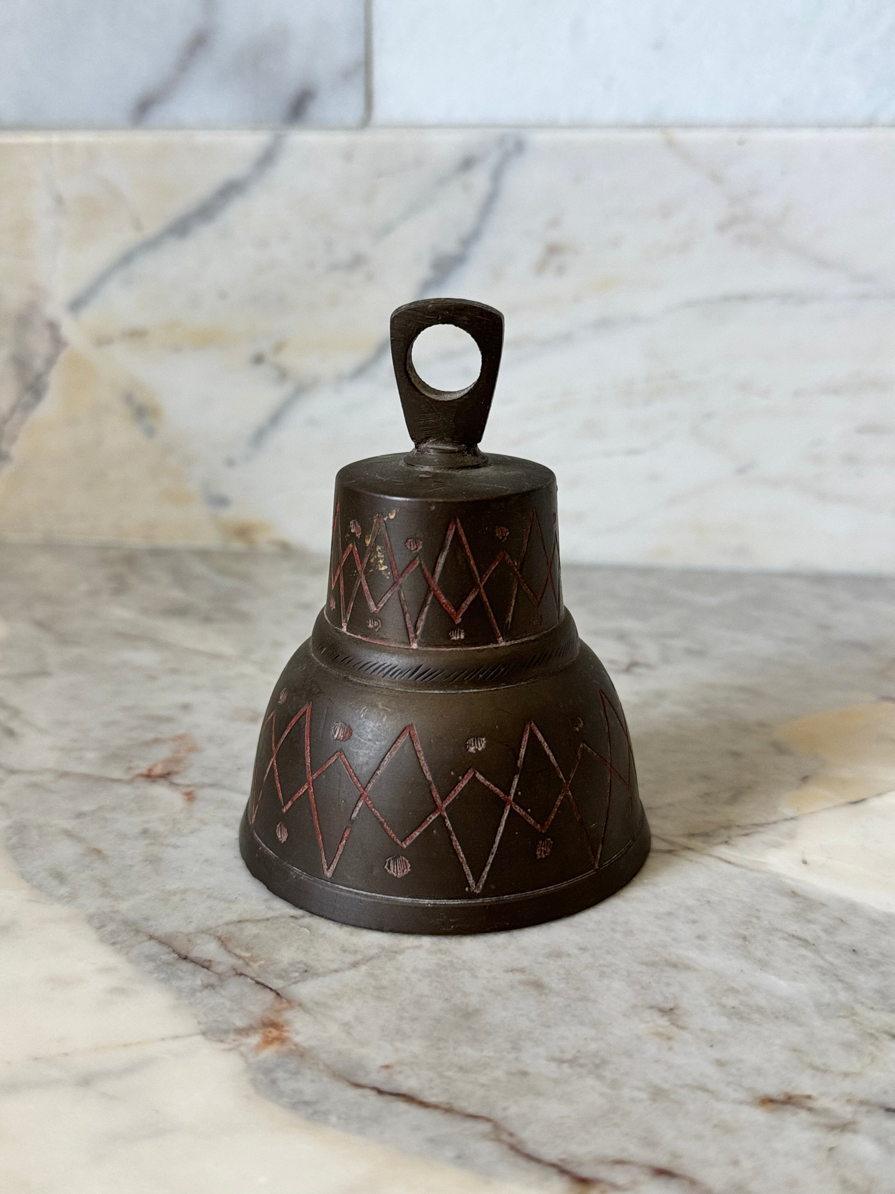 Brass and Red Etched Bell