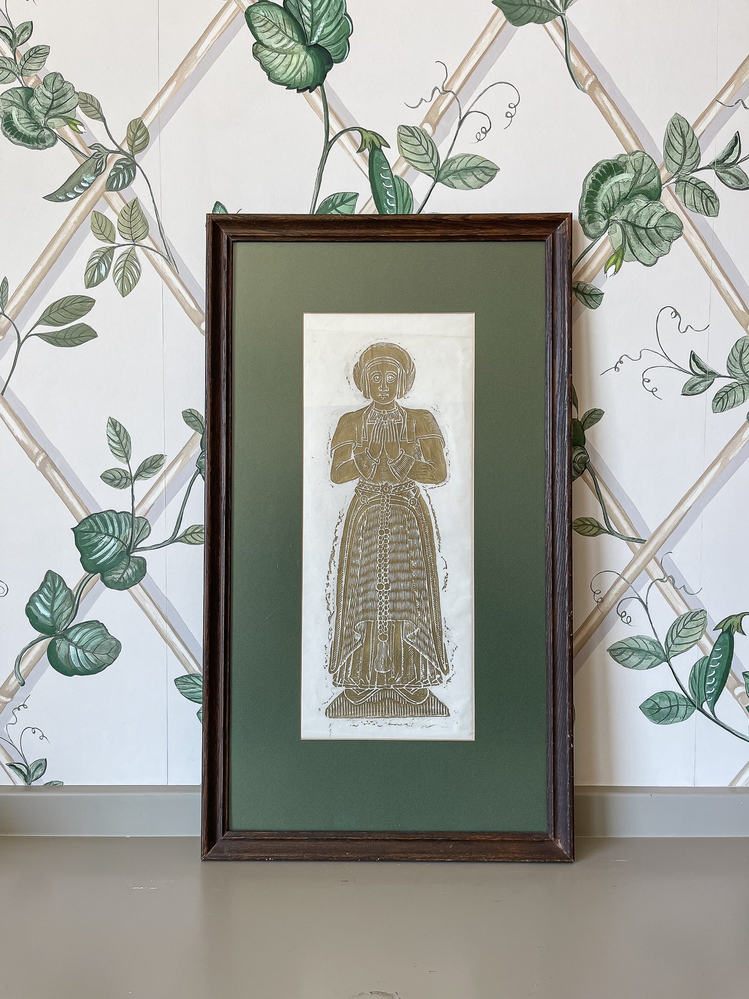 Framed Brass Rubbing Impression