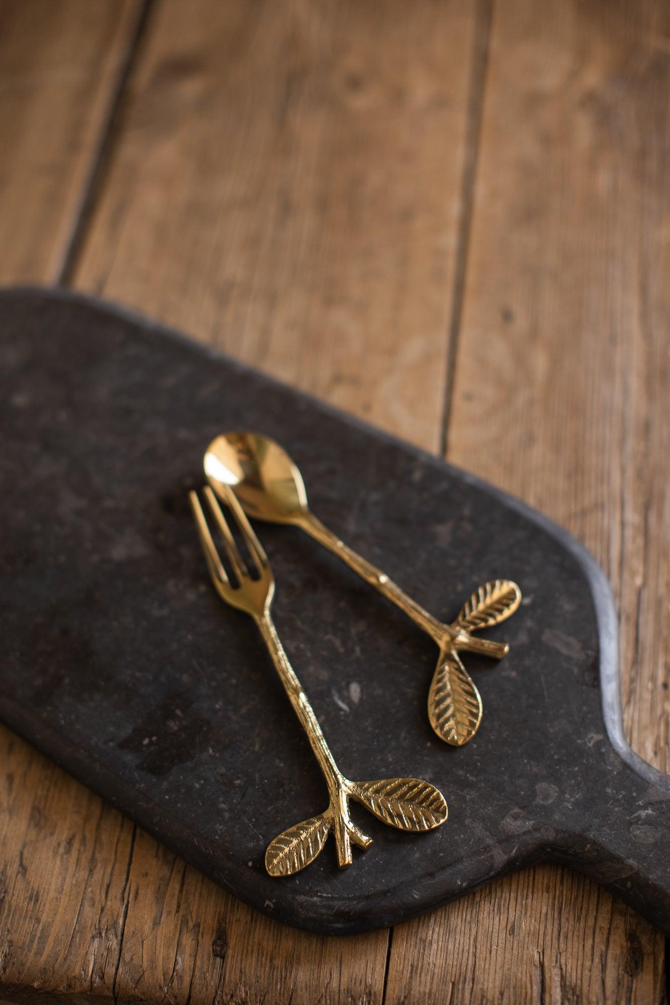 Gold Branch Flatware + Serving Pieces