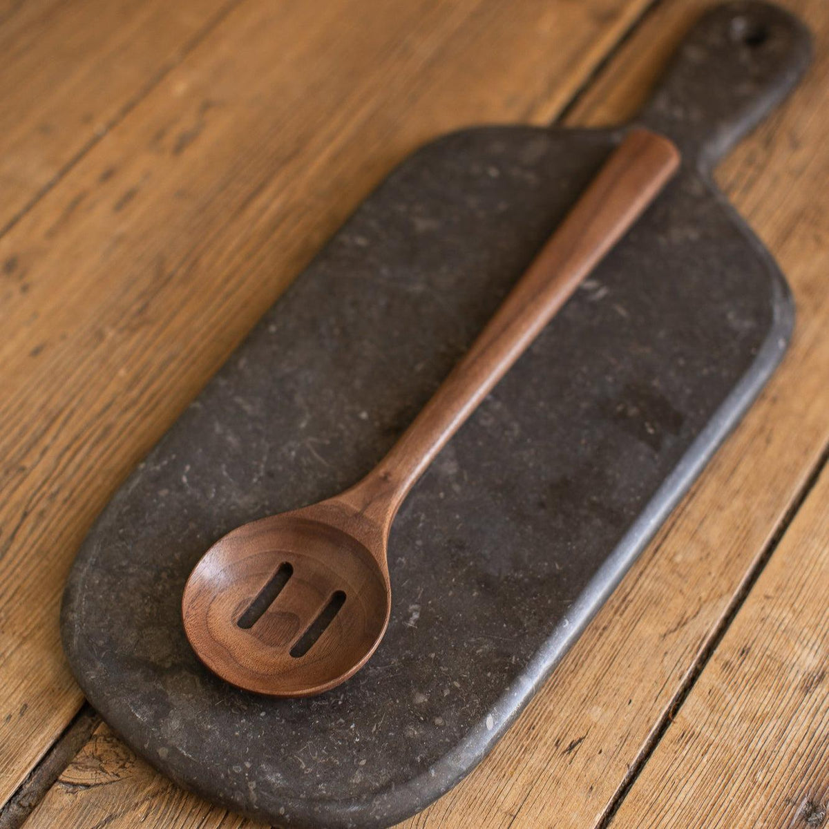 12'' Walnut Wooden Slotted Spoon
