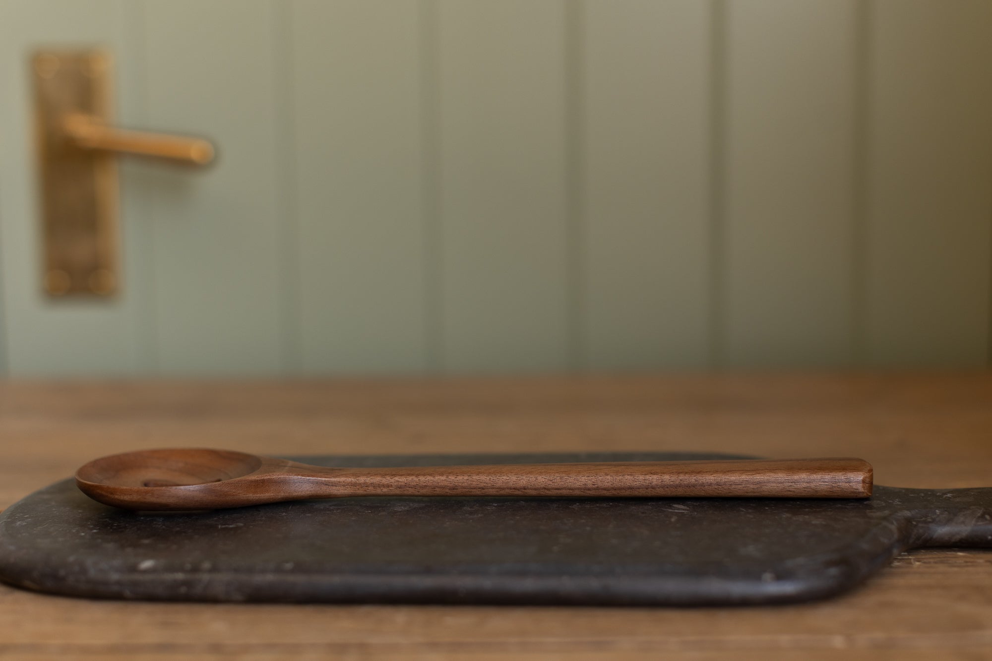 12'' Walnut Wooden Slotted Spoon