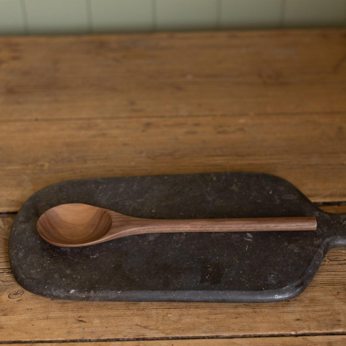 12'' Walnut Wooden Oval Spoon