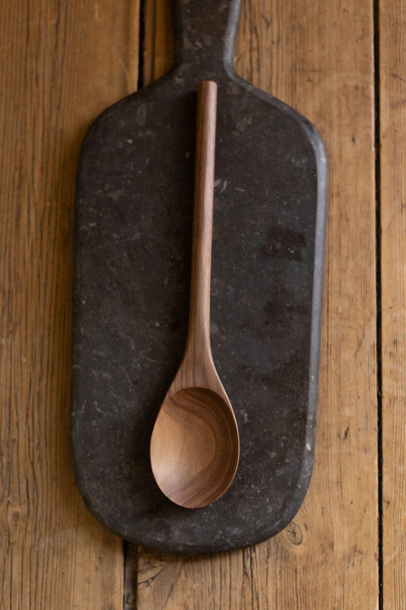12'' Walnut Wooden Oval Spoon