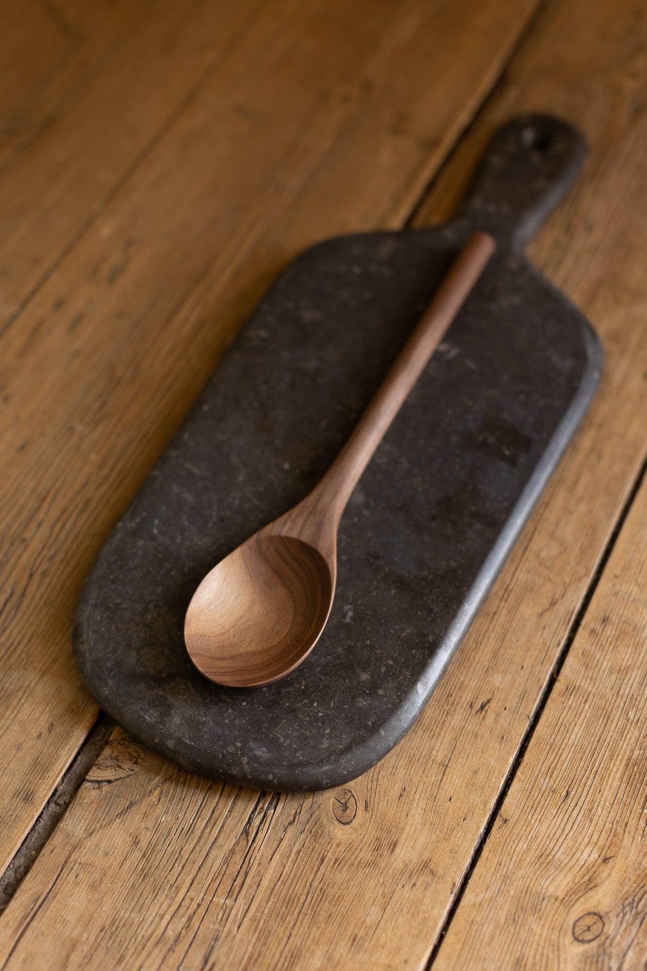 12'' Walnut Wooden Oval Spoon