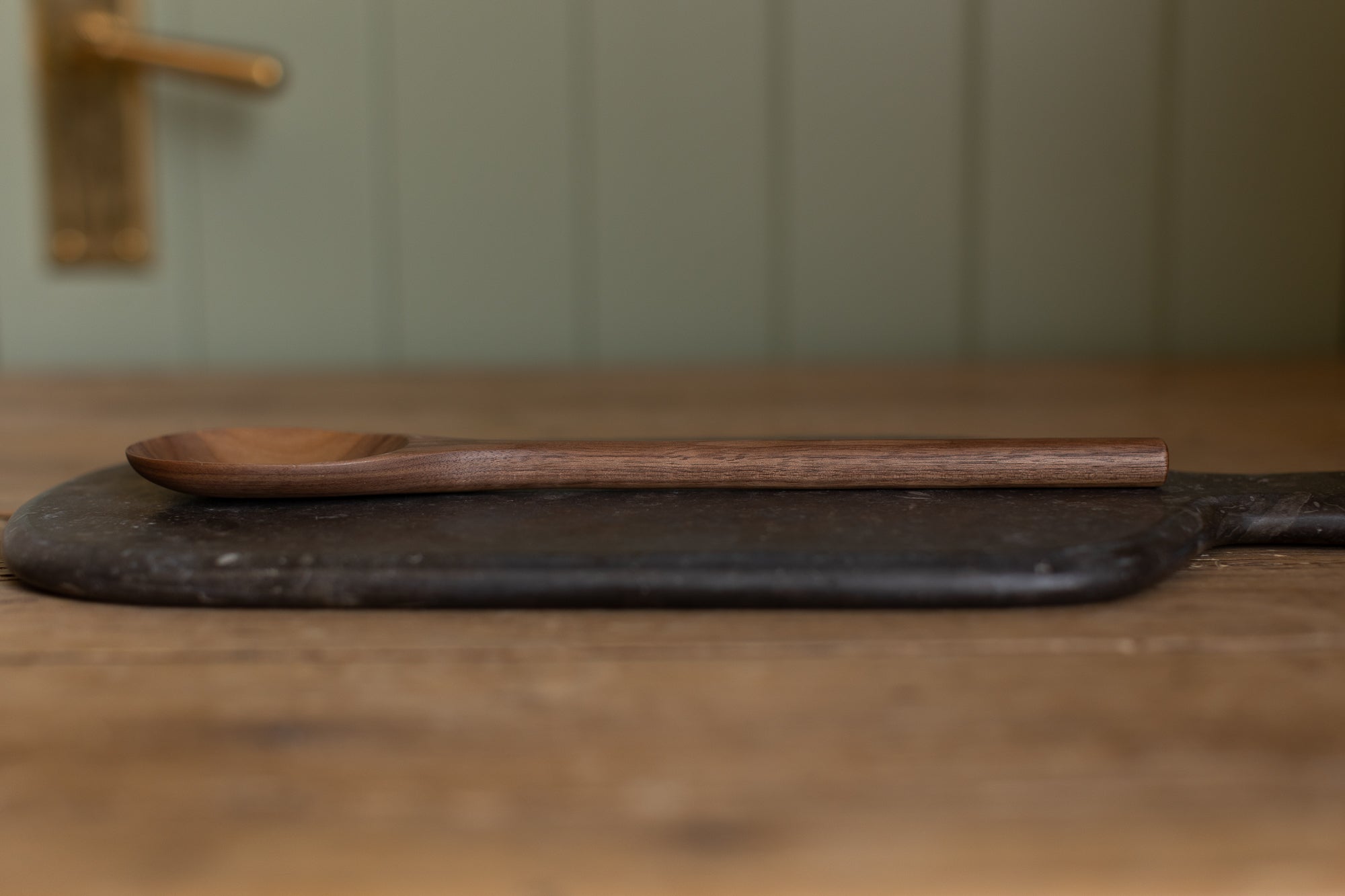 12'' Walnut Wooden Oval Spoon