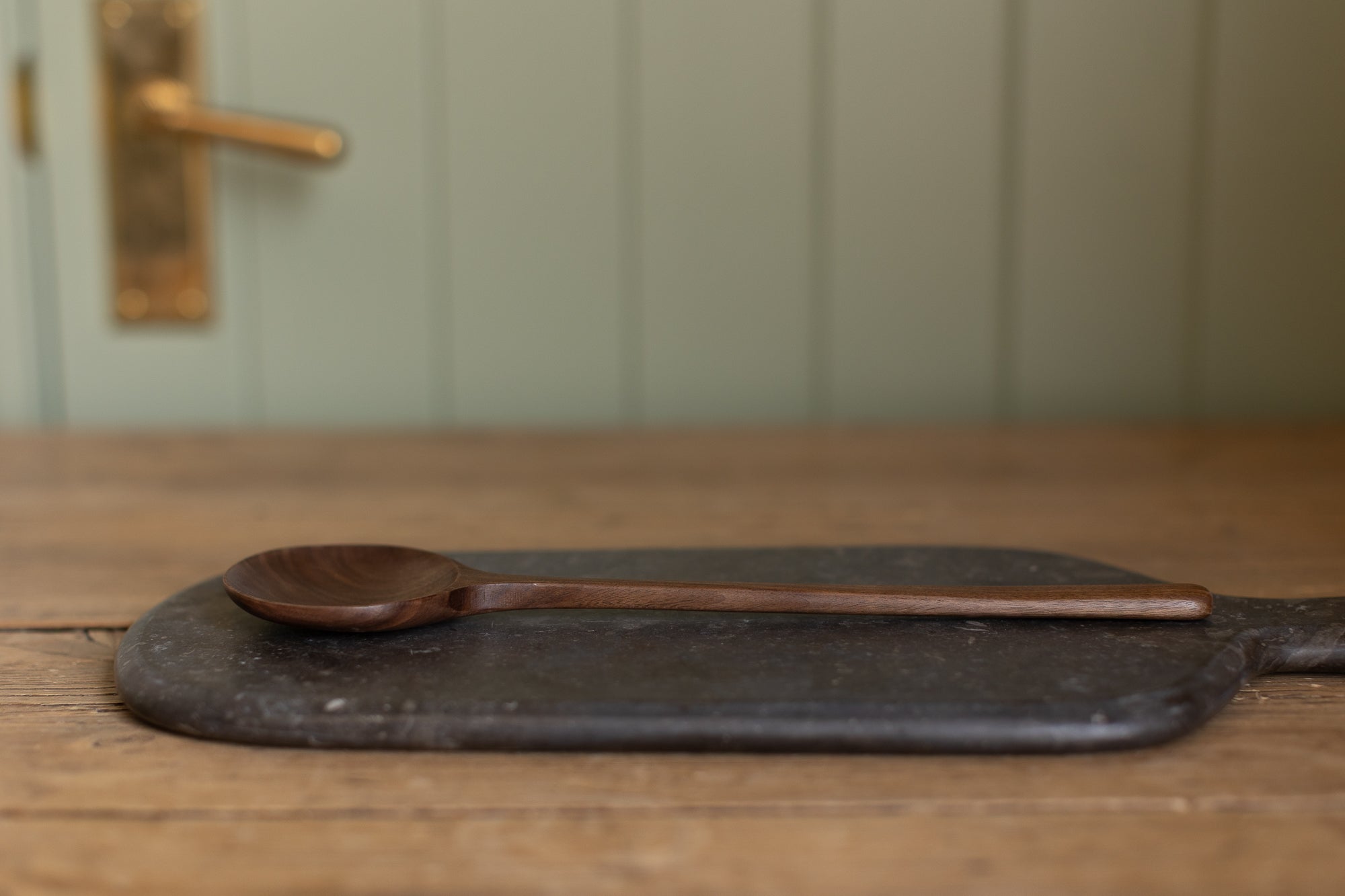 12'' Walnut Wooden Round Spoon