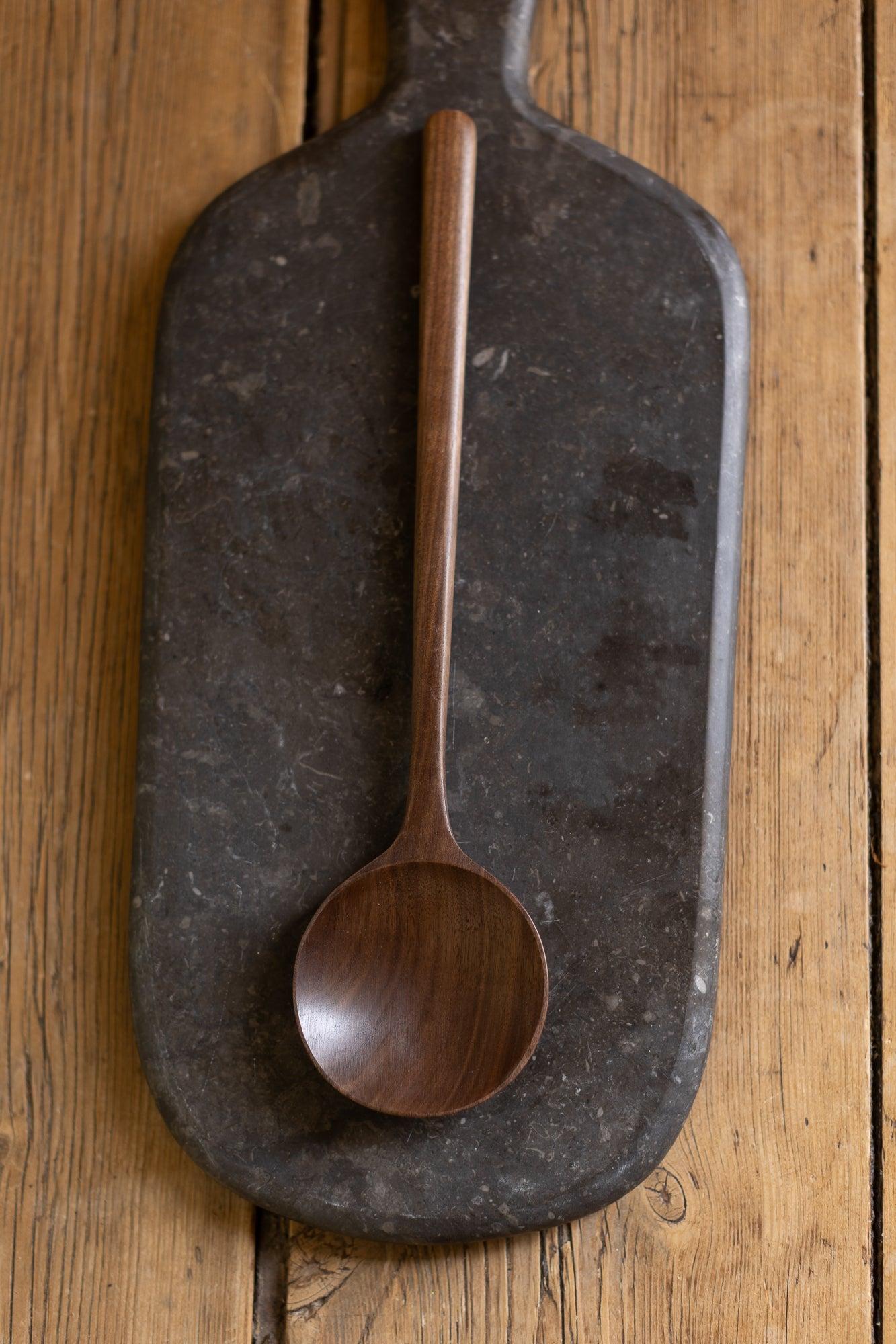12'' Walnut Wooden Round Spoon