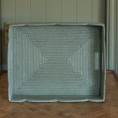 Green Rattan Scalloped Tray