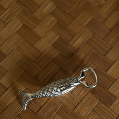Fish Bottle Opener, Nickel-Plated Brass