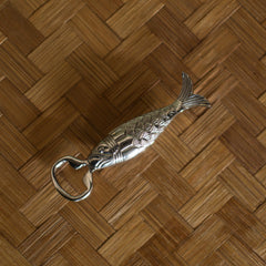 Fish Bottle Opener, Nickel-Plated Brass