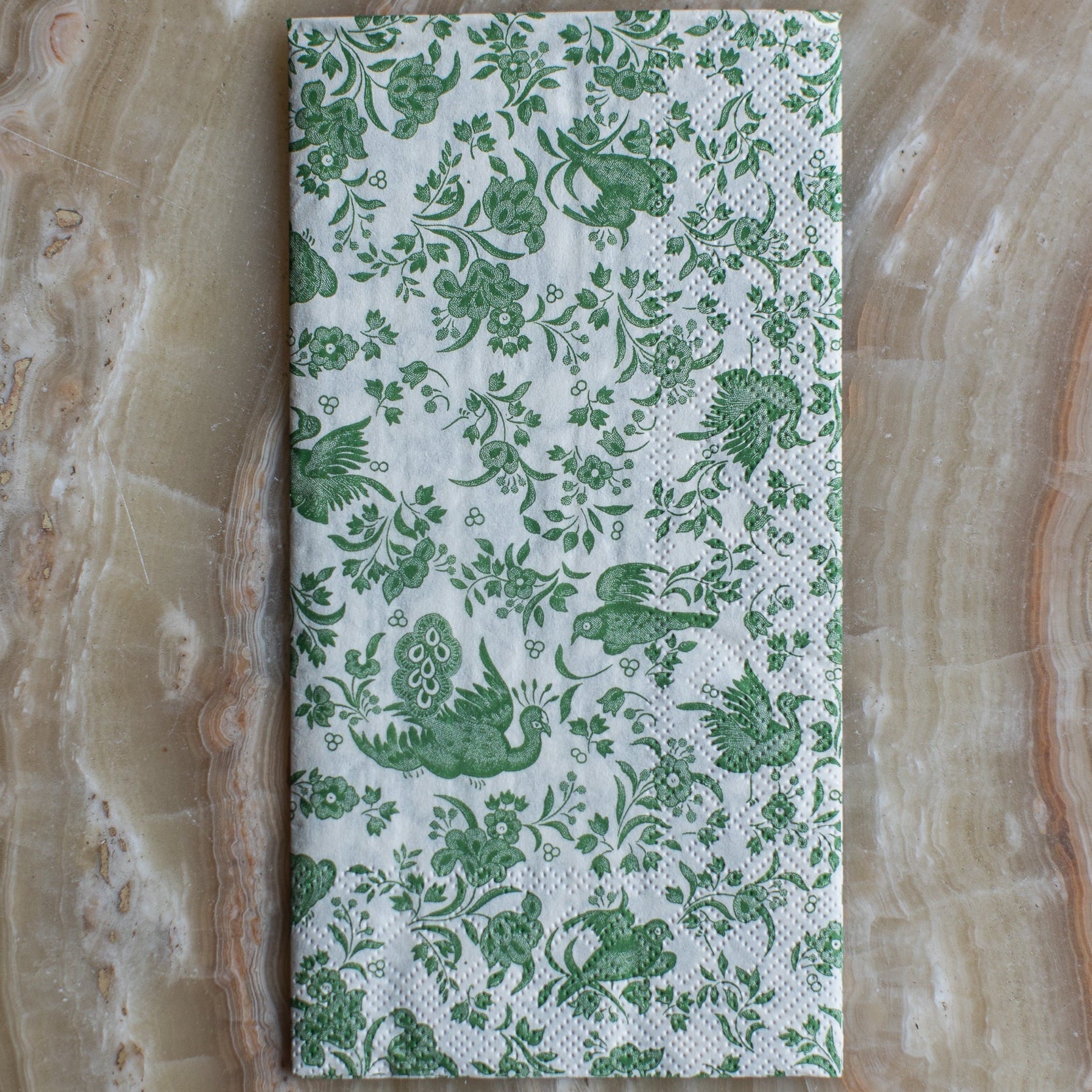 Green Regal Peacock Guest Napkin, 16