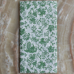 Green Regal Peacock Guest Napkin, 16
