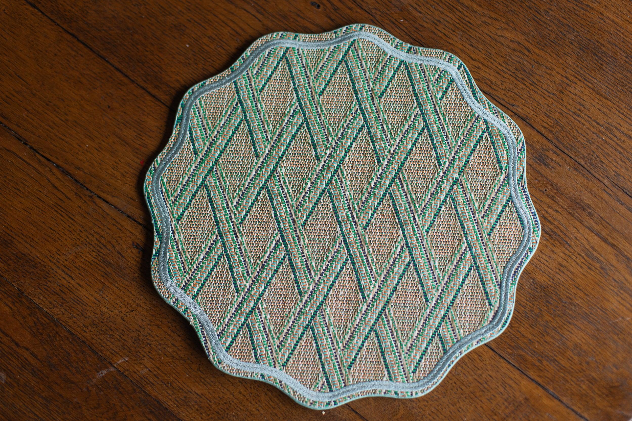 Diamond Wave Raffia Charger