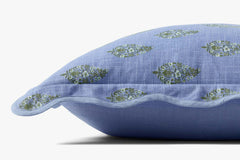 Periwinkle Block Print Pillow, 22"x22"
