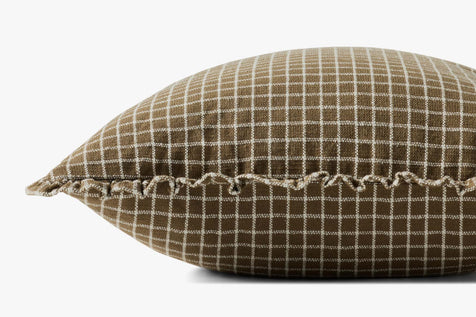 Chocolate Grid Throw Pillow, 18" x 18"