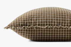 Chocolate Grid Throw Pillow, 18" x 18"