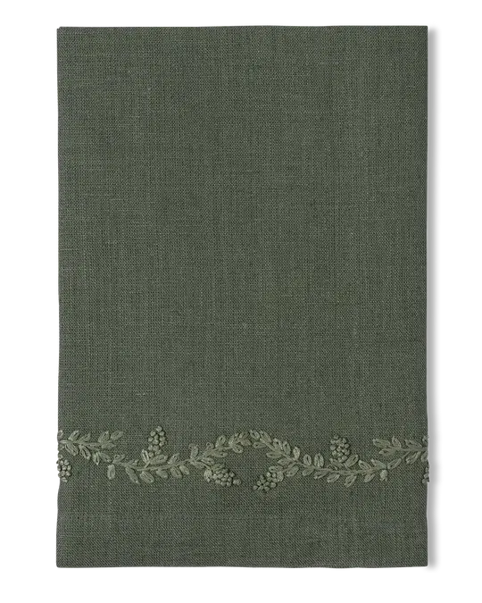 Embroidered Napkin, Pewter