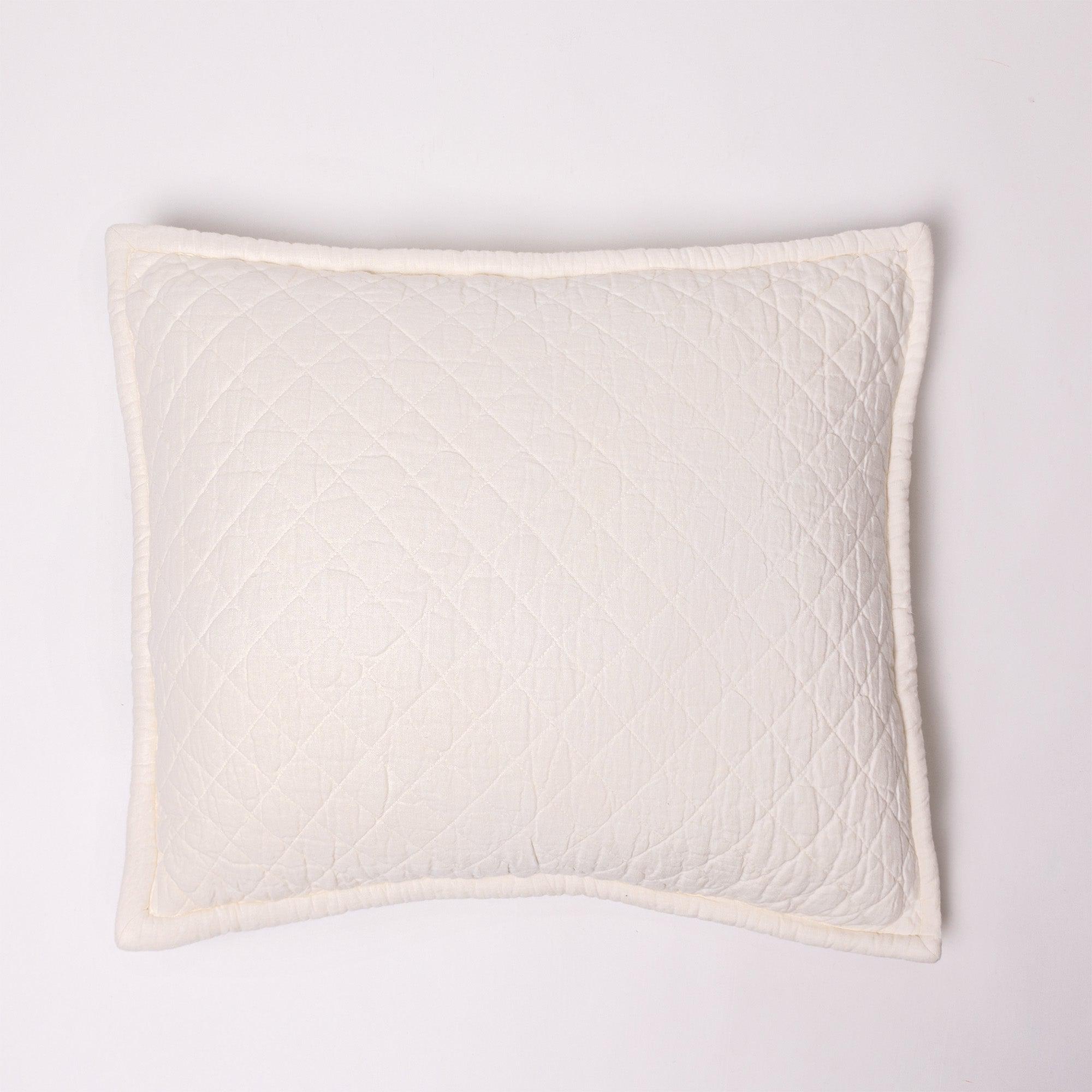 Dale Quilted Linen Bedding Collection, Ivory