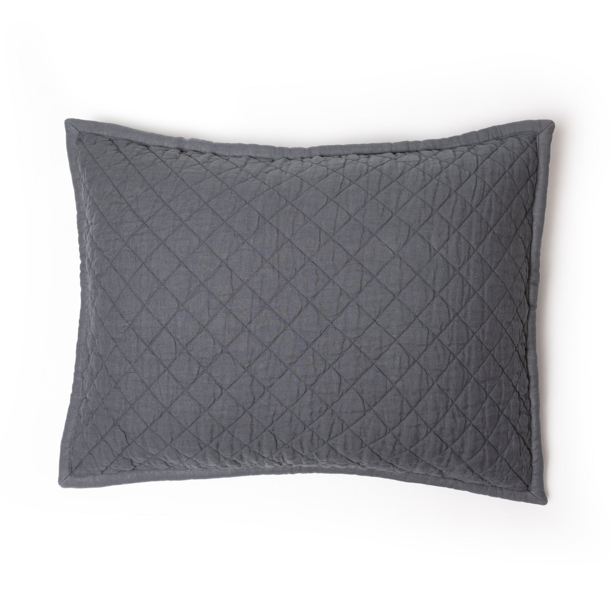 Dale Quilted Linen Bedding Collection, Steel Blue