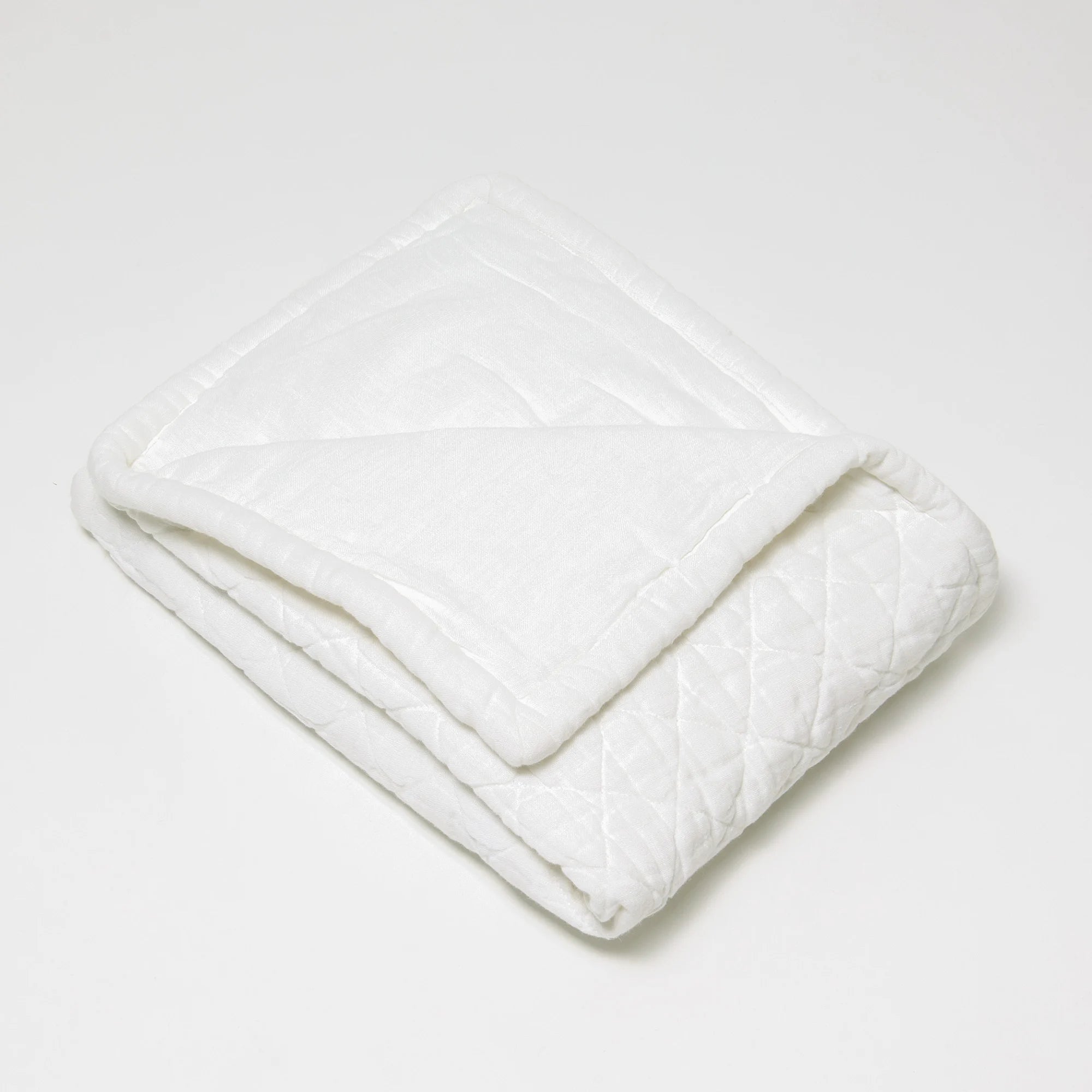 Dale Quilted Linen Bedding Collection, White