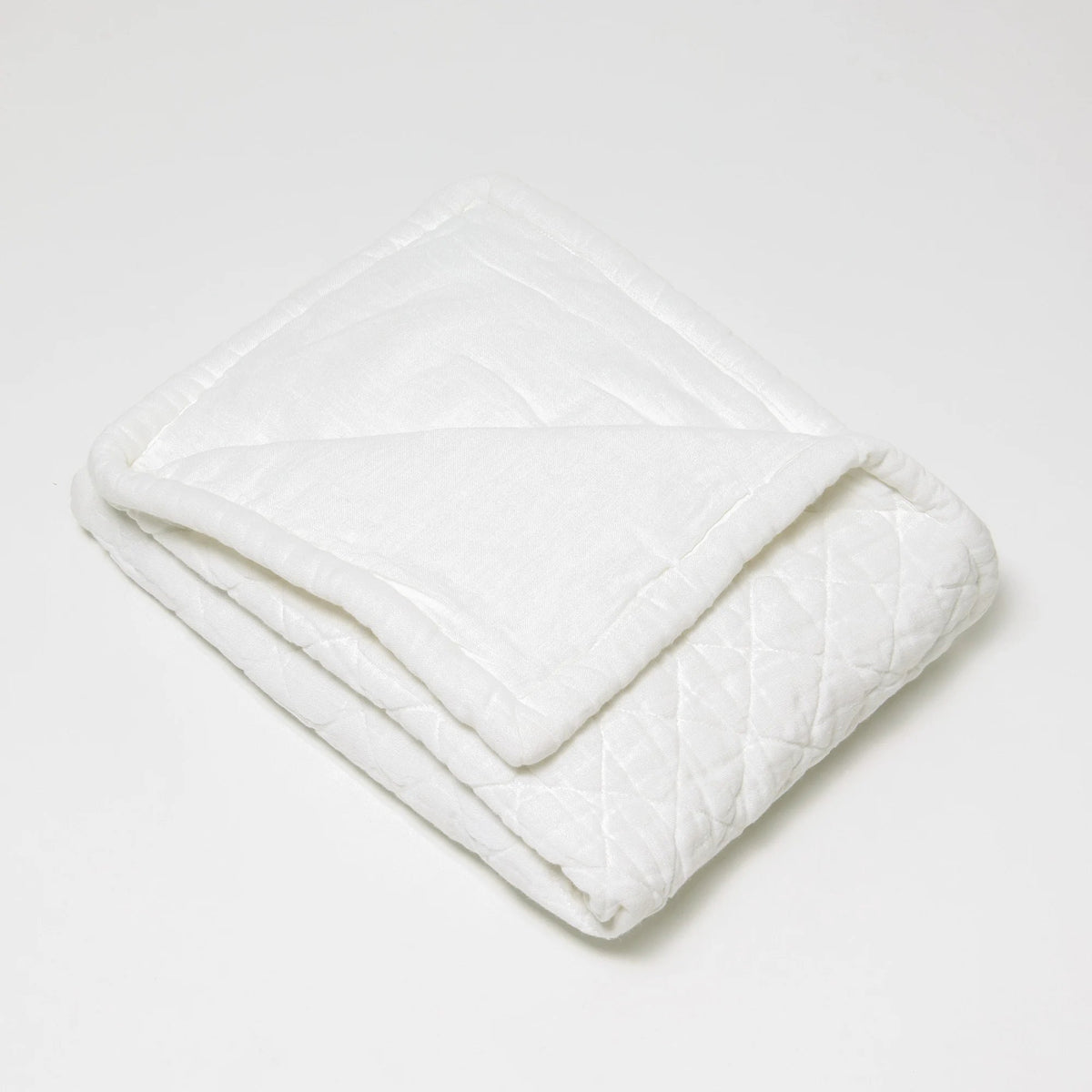 Dale Quilted Linen Bedding Collection, White