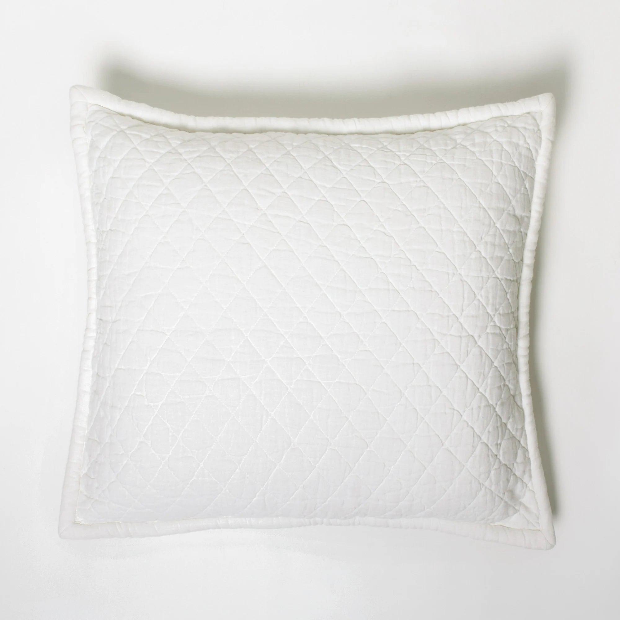Dale Quilted Linen Bedding Collection, White