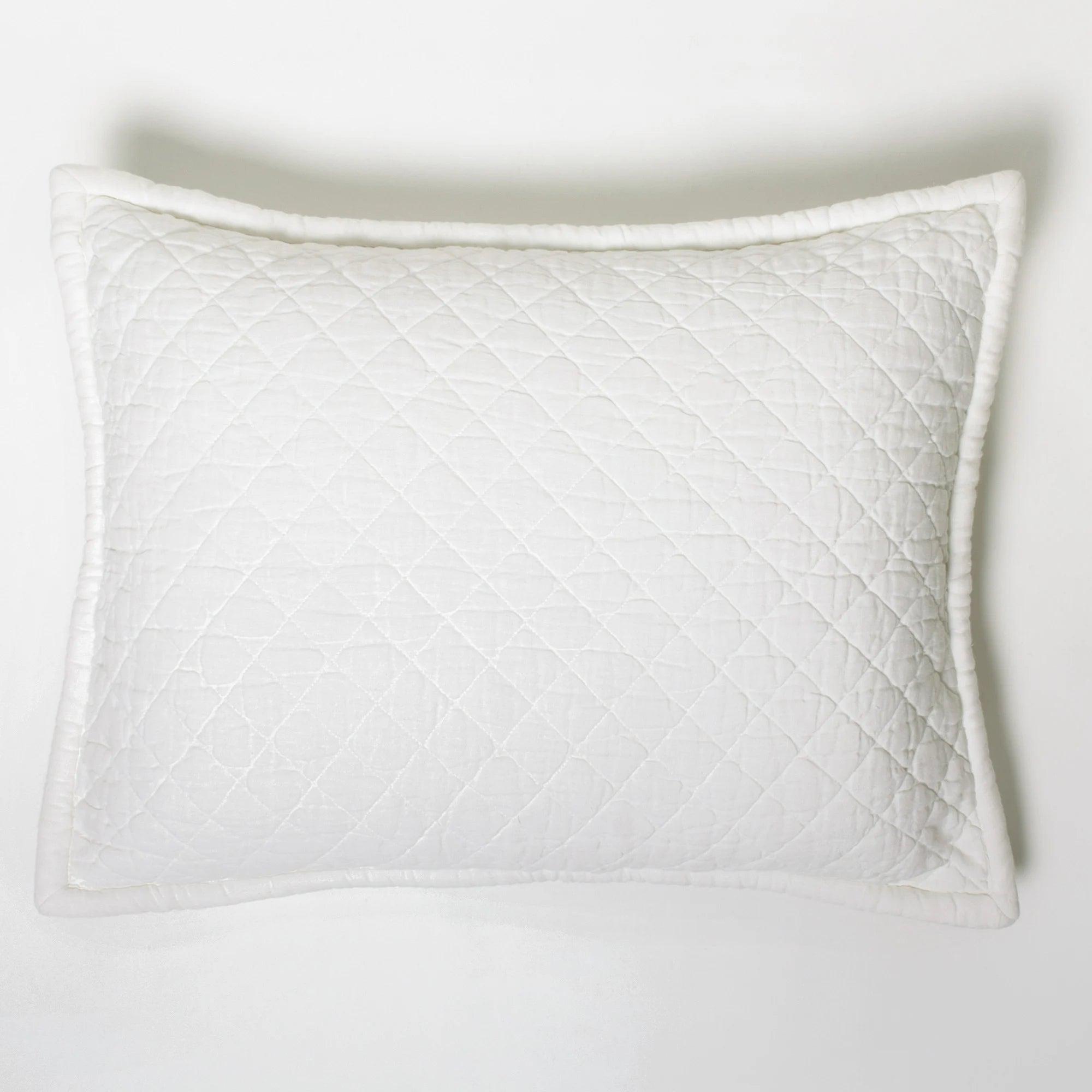 Dale Quilted Linen Bedding Collection, White