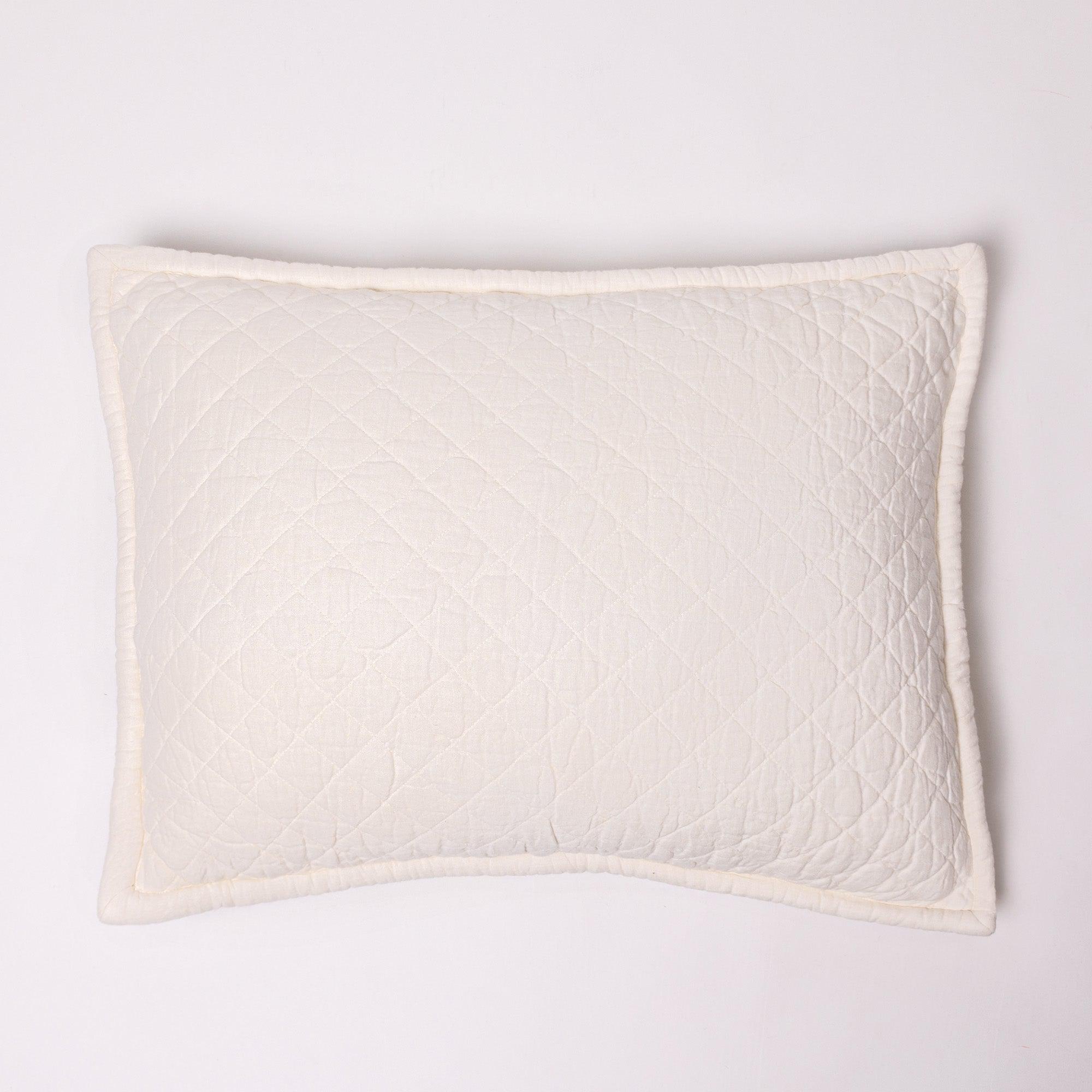 Dale Quilted Linen Bedding Collection, Ivory