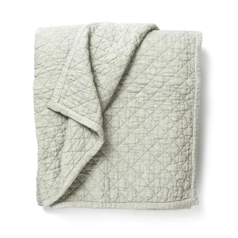 Dale Quilted Linen Bedding Collection, Sea Glass