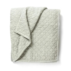 Dale Quilted Linen Bedding Collection, Sea Glass