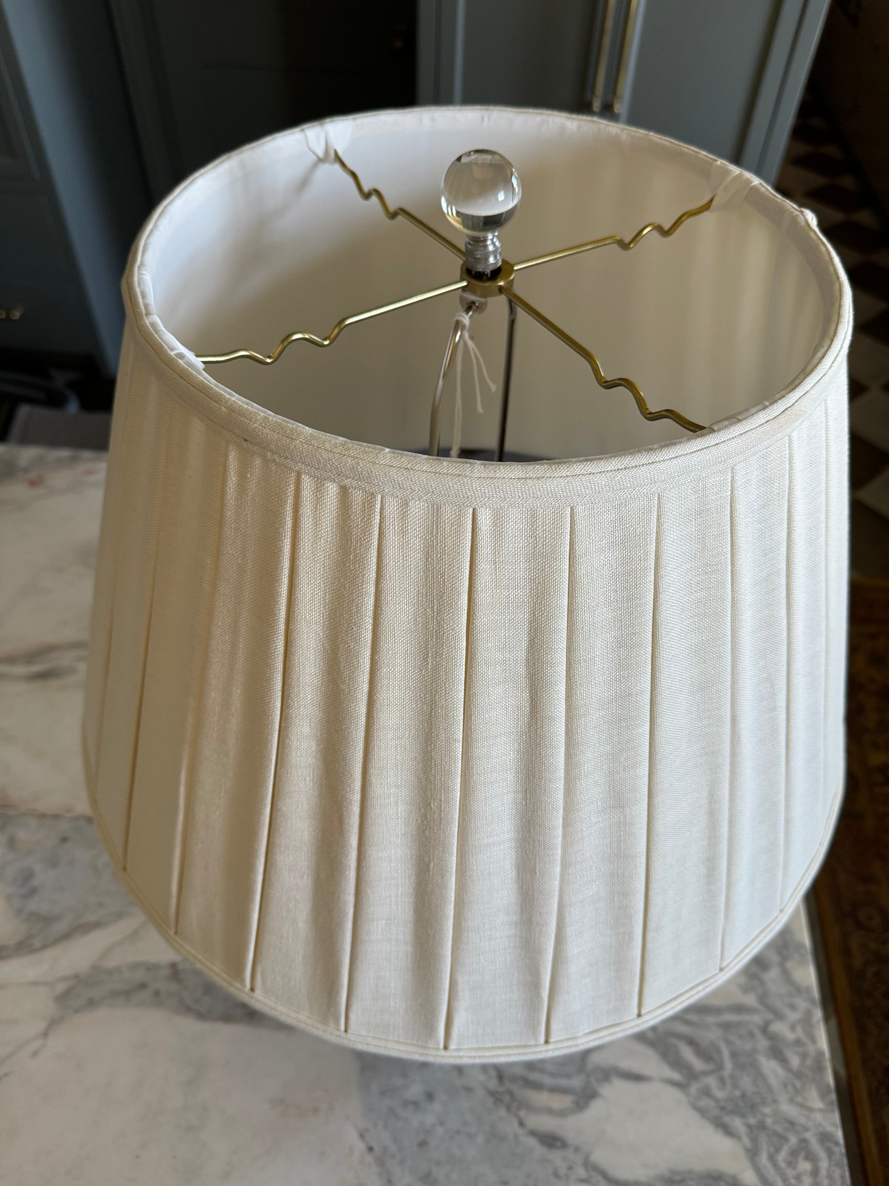 Black Fish Jar Lamp with Pleated Shade
